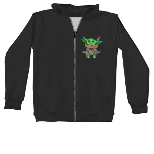 Kids' Zip-through Hoodie - Cute Baby Yoda  - Mfest