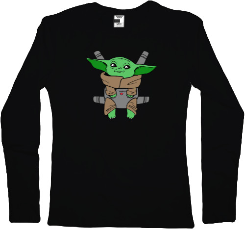 Women's Longsleeve Shirt - Cute Baby Yoda  - Mfest