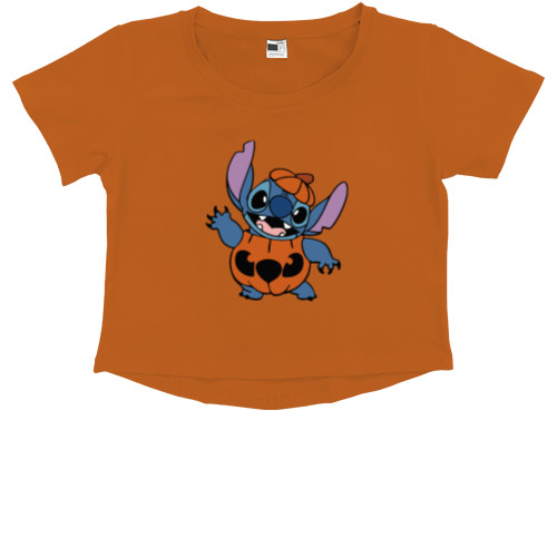 Kids' Premium Cropped T-Shirt - Stitch halloween - Mfest