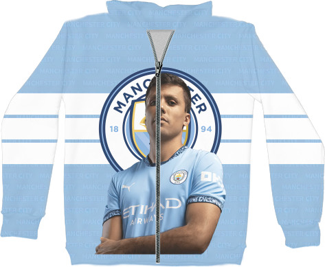 Kids' Zip-through Hoodie 3D - Rodrigo Hernandez Manchester City - Mfest