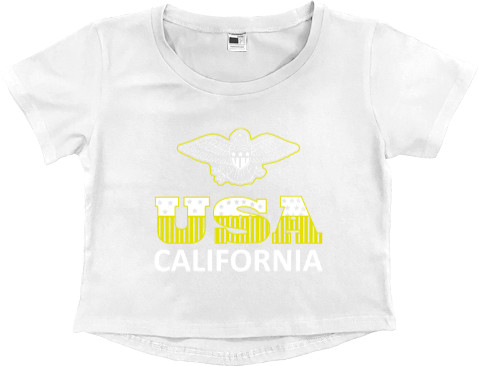 Women's Cropped Premium T-Shirt - USA California - Mfest