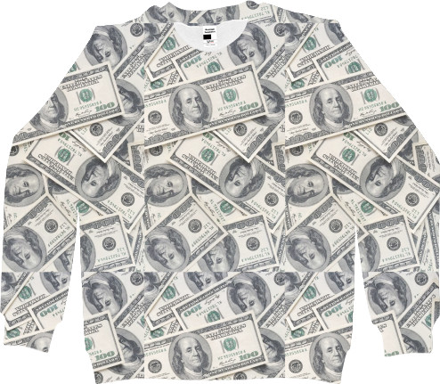 Women's Sweatshirt 3D - Dollars - Mfest