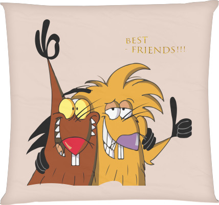 Square Throw Pillow - Angry Beavers Best Friends - Mfest