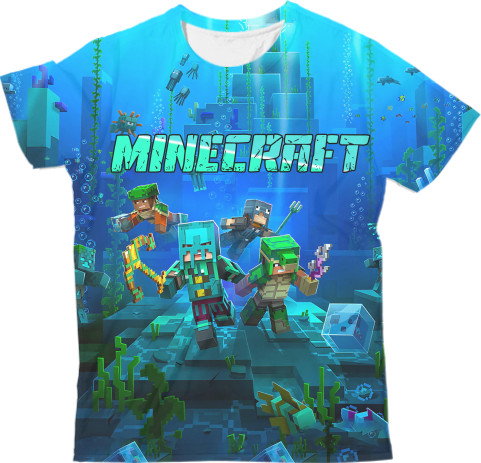 Man's T-shirt 3D - Minecraft at the bottom of the ocean - Mfest