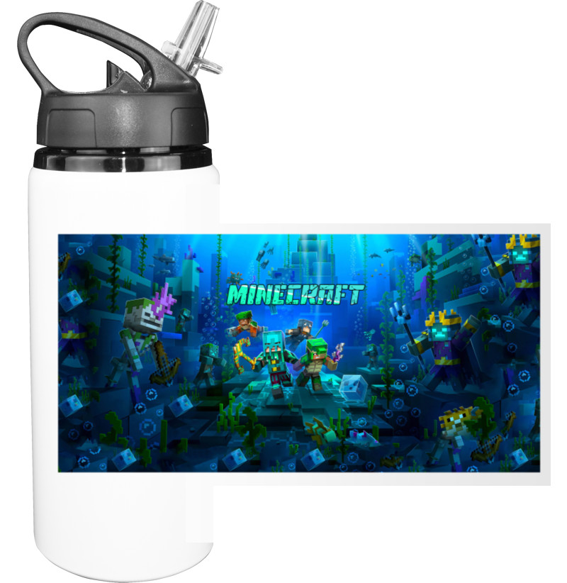 Sport Water Bottle - Minecraft at the bottom of the ocean - Mfest