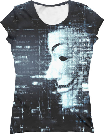 Women's T-Shirt 3D - Anonymous - Mfest