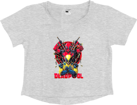 Women's Cropped Premium T-Shirt - Deadpool and Wolverine 15 - Mfest