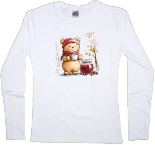 Women's Longsleeve Shirt -  Teddy bear with jam - Mfest