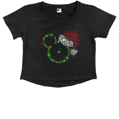 Kids' Premium Cropped T-Shirt - Mickey Mouse Christmas - Mfest