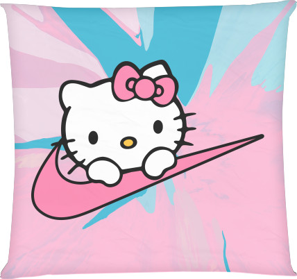 Square Throw Pillow - Hello Kitty Nike Logo - Mfest