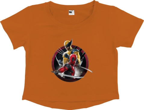 Women's Cropped Premium T-Shirt - Deadpool and Wolverine 12 - Mfest