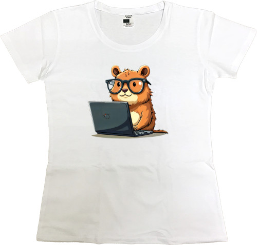 Women's Premium T-Shirt - Capybara Programmer click-clack - Mfest