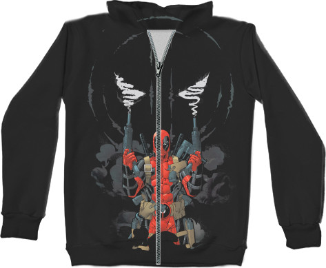 Kids' Zip-through Hoodie 3D -  Deadpool 16 - Mfest