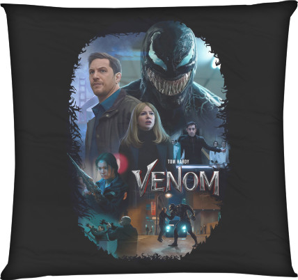 Square Throw Pillow -  Tom Hardy Venom - Mfest