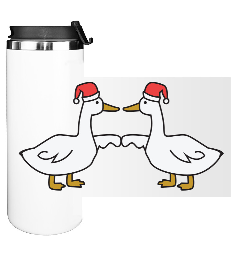 Water Bottle on Tumbler - New Year's geese - Mfest