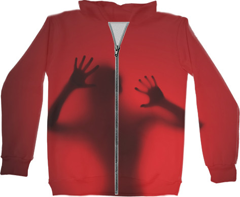 Unisex Zip-through Hoodie 3D - Red Scream - Mfest