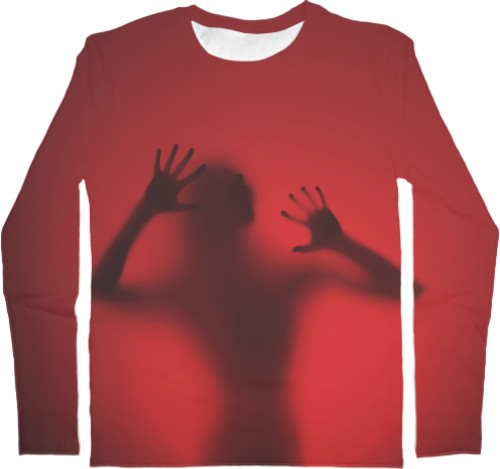 Men's Longsleeve Shirt 3D - Red Scream - Mfest