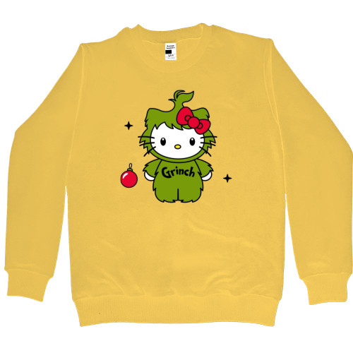 Women's Premium Sweatshirt - Kitty in a Grinch costume - Mfest