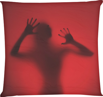 Square Throw Pillow - Red Scream - Mfest