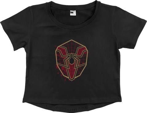 Women's Cropped Premium T-Shirt - Spider Man logo - Mfest