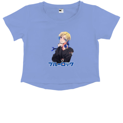 Kids' Premium Cropped T-Shirt - Blue Lock - Mfest