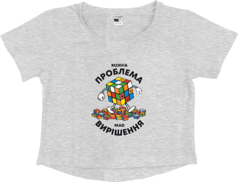 Women's Cropped Premium T-Shirt - Rubik's Cube - Mfest