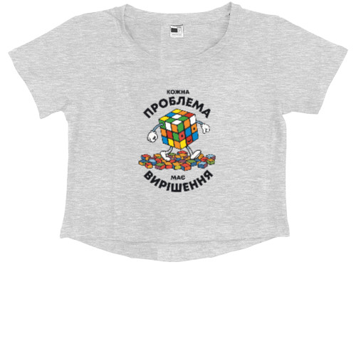 Kids' Premium Cropped T-Shirt - Rubik's Cube - Mfest