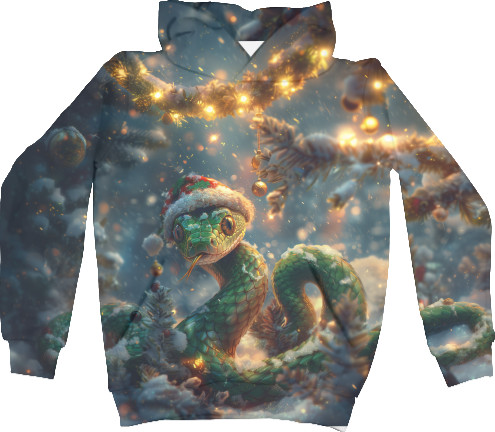 Kids' Hoodie 3D - New Year's snake - Mfest