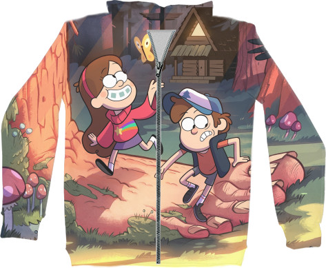 Unisex Zip-through Hoodie 3D - Gravity Falls 2 - Mfest