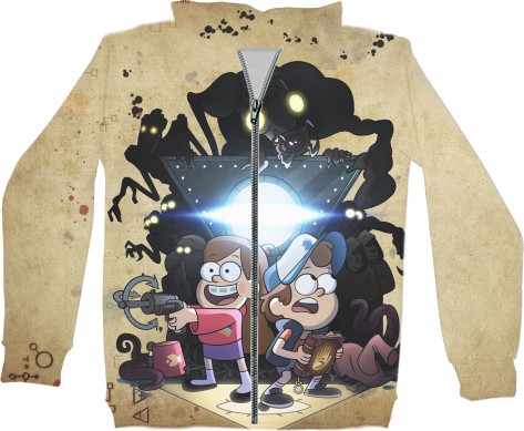 Unisex Zip-through Hoodie 3D - Gravity Falls 3 - Mfest