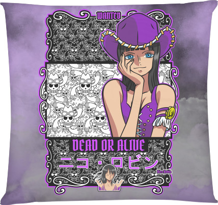 Square Throw Pillow - Nico Robin 2 - Mfest