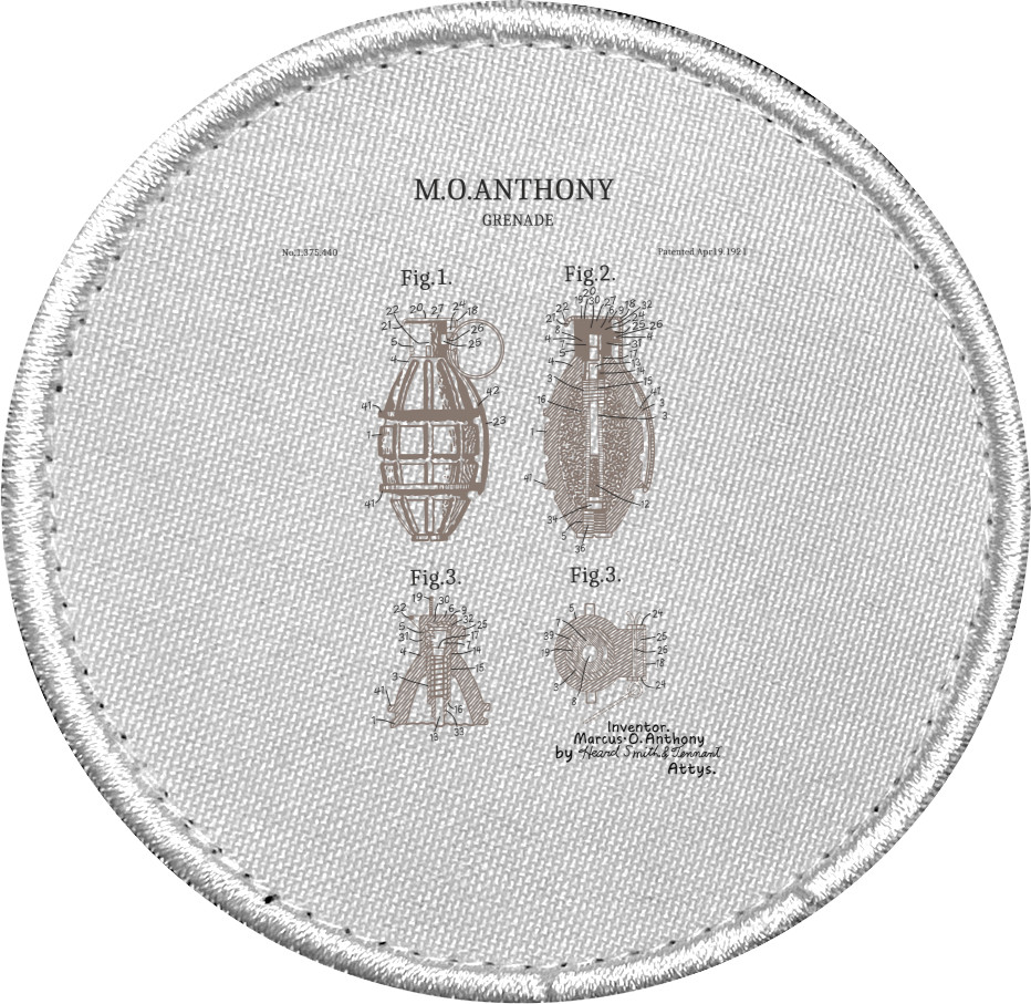 A patent for a hand grenade