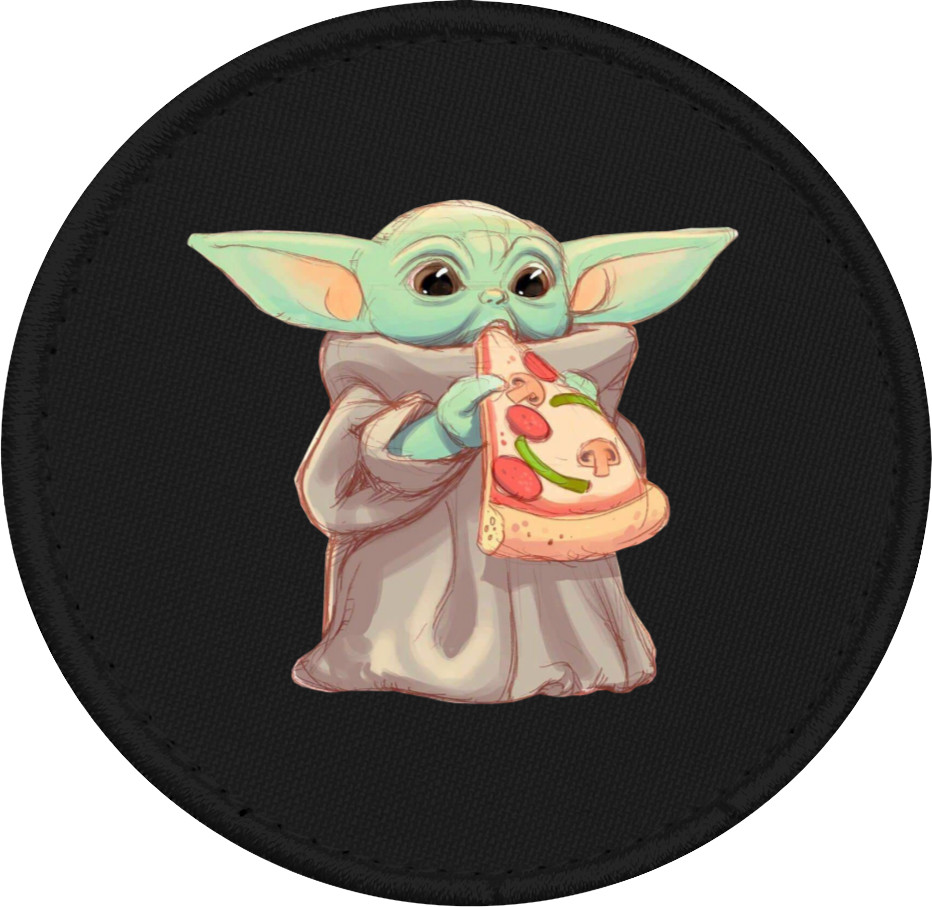 Baby Yoda eats pizza