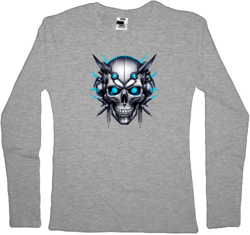 Черепа - Longsleeve Premium Female - Cyber ​​skull - Mfest