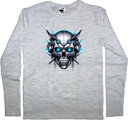 Men's Longsleeve Shirt - Cyber ​​skull - Mfest