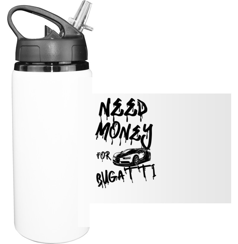 Sport Water Bottle - Need money for Bugatti - Mfest