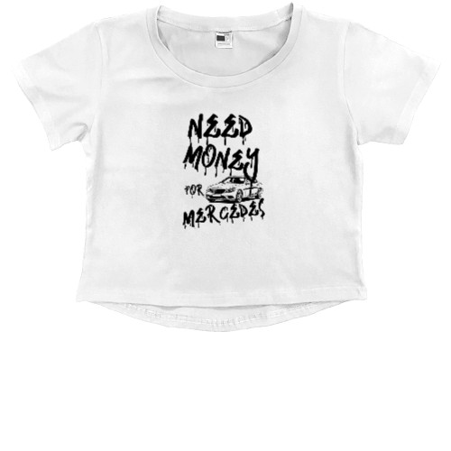 Kids' Premium Cropped T-Shirt - Need money for Mercedes - Mfest