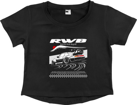 Women's Cropped Premium T-Shirt - Porsche RWB - Mfest