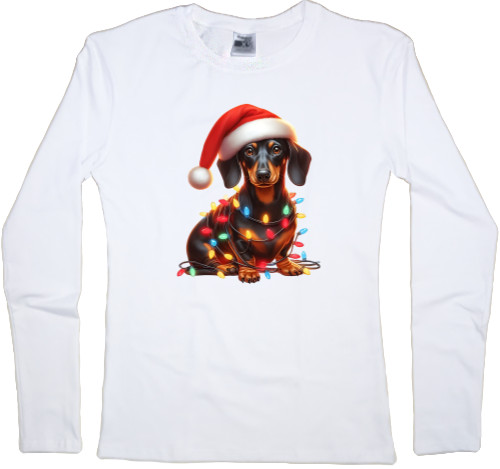 Women's Longsleeve Shirt - New Year's dachshund - Mfest