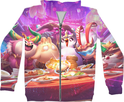 Kids' Zip-through Hoodie 3D - Teamfight tactics little  Legends - Mfest