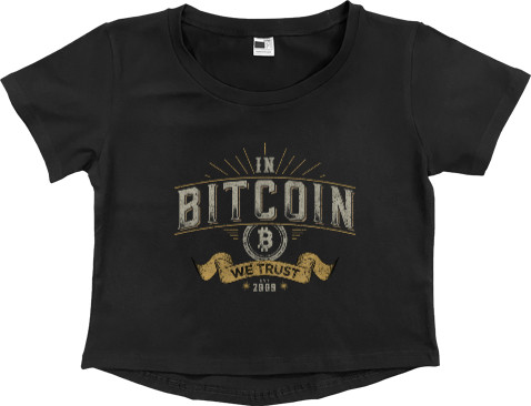 Women's Cropped Premium T-Shirt - In Bitcoin We Trust - Mfest