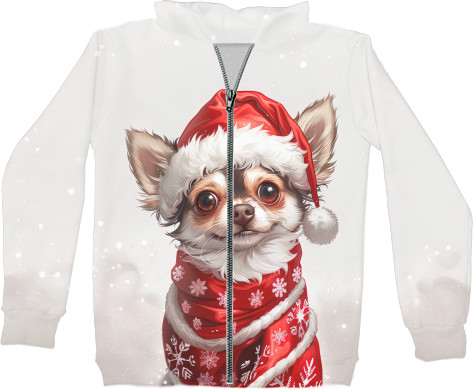 Unisex Zip-through Hoodie 3D - Chihuahua - Mfest