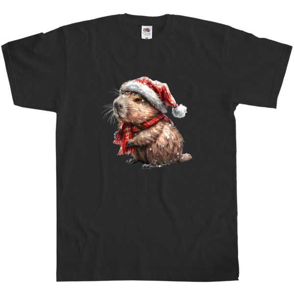 Capybara - T-shirt Classic Men's Fruit of the loom - Capybara in a hat - Mfest