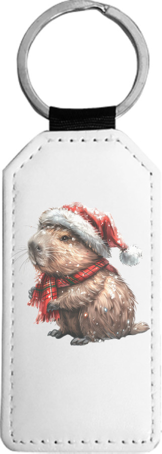 Rectangular Keychain - Capybara in a hat - Mfest