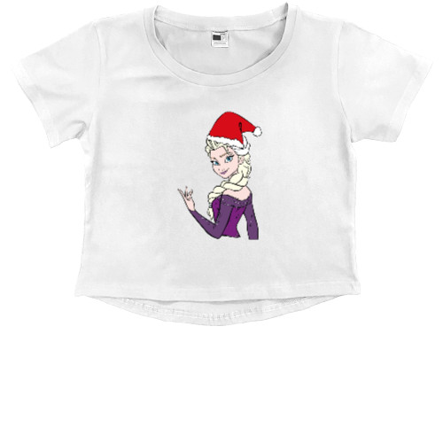 Kids' Premium Cropped T-Shirt - New Year's Elsa - Mfest