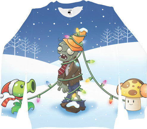 Kids' Sweatshirt 3D - Plants vs. Zombies New Year - Mfest