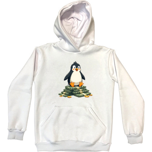 Kids' Premium Hoodie - Пінгвін сидить на грошах - Mfest