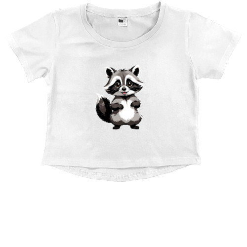 Kids' Premium Cropped T-Shirt - Милий єнот - Mfest