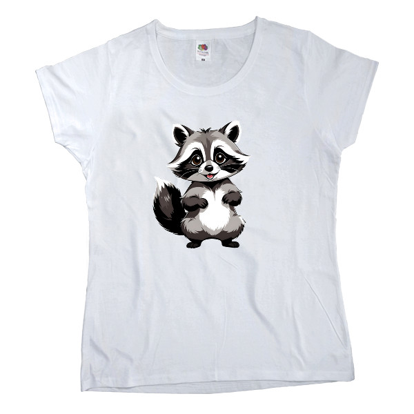 Women's T-shirt Fruit of the loom - Милий єнот - Mfest