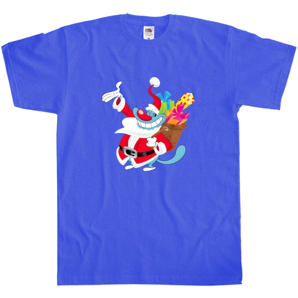 Men's T-Shirt Fruit of the loom - Oggy and the cockroaches christmas - Mfest